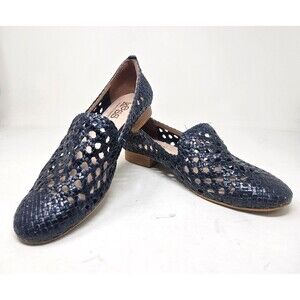 KESS Braided Leather Moccasin Shoes EUR 39 US 8.5 Blue Slip On Loafers Spain